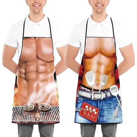 Grembiule da cucina in due pezzi, 60 x 80 cm. Grembiuli divertenti per uomo e donna. Grembiuli per grigliare e cucinare. Grembiule per catering. Grembiule da barbecue per grigliare, cucinare, ecc. (1/5)