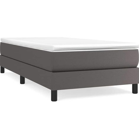 Maison Exclusive - Boxspringbettgestell Grau 90x200 cm Kunstleder (1/5)