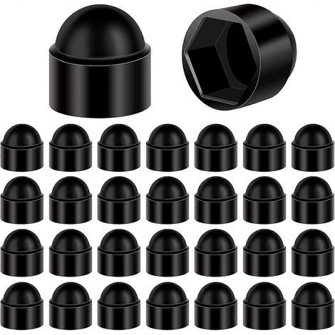 Schwarze, sechseckige Kunststoff-Schutzkappe, 30 Stück, M10-17 mm (1/5)
