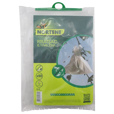 Nortene – Housses à fruit 17 x 22 cm – 50 unités en papier microperforé – Protection efficace contre insectes – Circulation d'air optimale