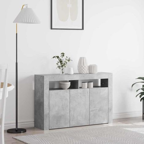 Buffet-Meuble de rangement Gris béton 116 x 30 x 75 cm Bois d'ingénierie 282263 (1/5)