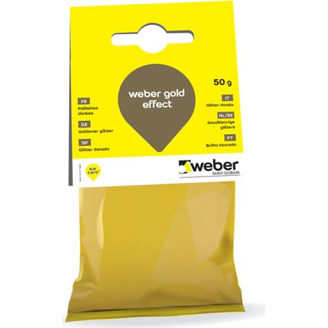 Glitter oro 50 g da aggiungere a una malta di guarnizione per piastrelle, Weber gold effect (1/4)