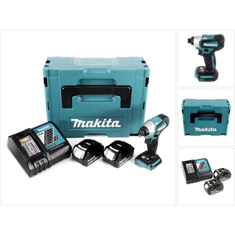 Makita DTD 155 RFJ Visseuse à percussion sans fil 18 V Brushless + Coffret de transport MAKPAC + 2x Batteries BL1830 3,0 Ah + Chargeur DC 18 RC (1/5)