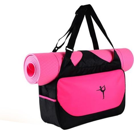 Sac en toile imperméable pour tapis de yoga, grand format, transport sport, fitness, gym, sac à main de portage, capacité élevée (1/5)