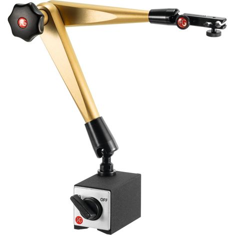 HG Hydraulisches Magnet-Messstativ (mit Fuß) mit mechanischer Feineinstellung am Uhrenhalter, Ausladung: 400 mm (1/2)