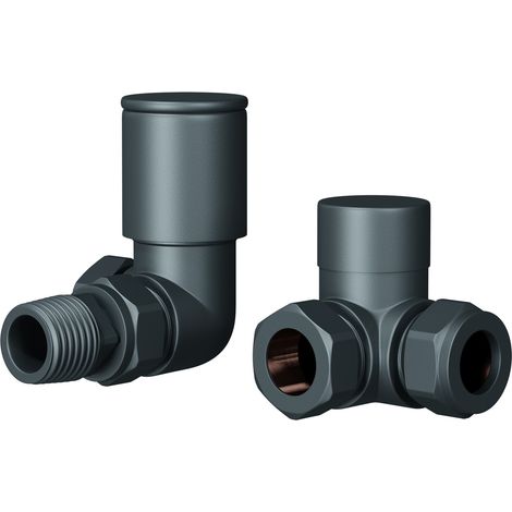 Dias Anthracite Round Corner Radiator Valves (1/5)