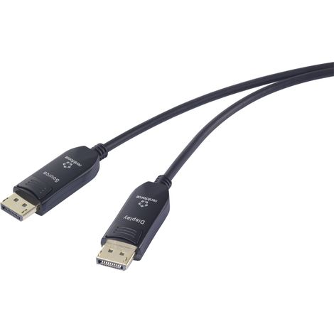 Câble de raccordement Renkforce fibre optique / DisplayPort Fiche mâle DisplayPort, Fiche mâle DisplayPort 15.00 m noir RF-6117768 8K UHD Câble Di V366613 (1/3)