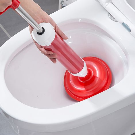 Aspirateur de salle de bain ménager, déboucheur de canalisations de toilettes à cylindre allongé, outil de débouchage de canalisations de sol de toilettes, tige en acier inoxydable avec sangle en acie (1/5)