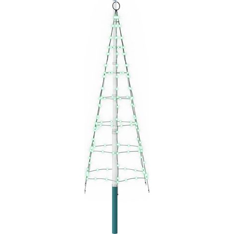 Árbol de Navidad con luces, estacas y mástil 180 cm 168 LED RGB vidaXL (1/5)