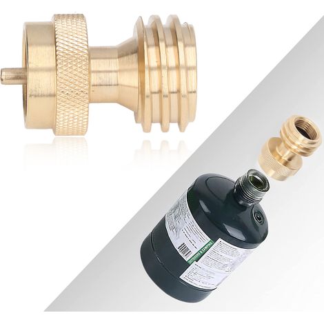 Adaptateur en laiton massif pour propane, connecteur de remplissage de cartouche de gaz extérieur pour adaptateur de conversion de réchaud à gaz (1/5)