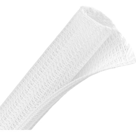Manchon de Gestion de Câble Tressé Fendu de 3 m, Gaine de Protection de Cordon Flexible en Maille pour TV et Ordinateur (Blanc, 10 mm) (1/5)