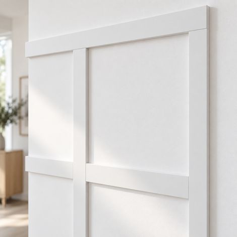 Kit molduras decorativas pared Calora Atelier — poliestireno blanco pintable, marcos frontales sin obra, contemporáneo minimalista (1/3)