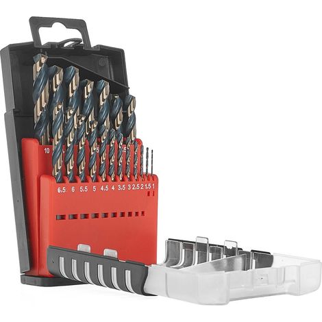 Set di punte da trapano in acciaio rapido (HSS) per metallo, 1,0-10,0 mm, 19 pezzi (10/20) (1/3)