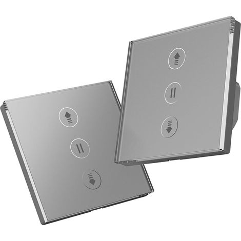 2 Pack Interrupteur Volet Roulant Connecté en Pourcentage, Interrupteur Tactile de Stores Commande Vocale, Programmation, Inatallation Facile (1/5)
