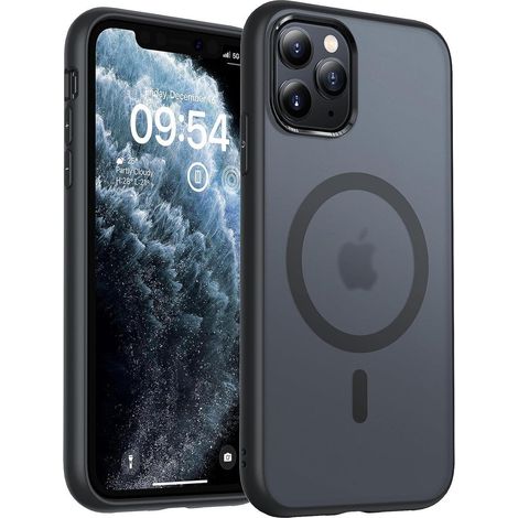 iPhone 11 Pro Hülle MagSafe, Stoßfest Matt Transparent Schwarz (1/5)
