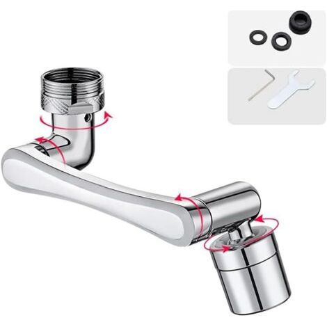 Aireador de grifo, extensión giratoria de 1440°, accesorio para grifo, caño doble, grifo universal, difusor de latón para fregaderos de cocina y baño, 20/22/24 mm