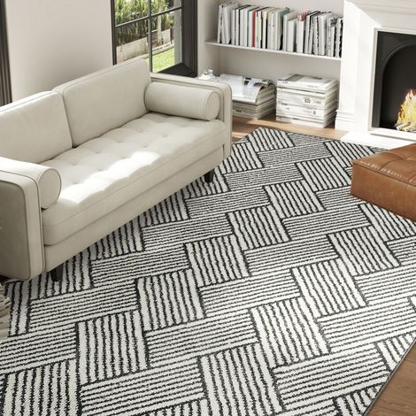 Cloison amovible Tapis salon 230 x 160 cm cm poils courts lavable en machine hypoallergénique pour salon, chambre à coucher, bureau, gris (1/5)