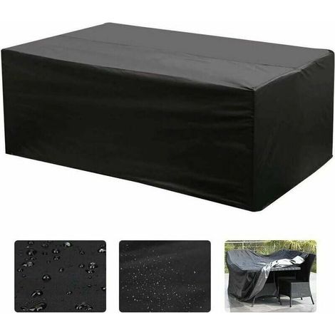 Housse rectangulaire Oxford pour mobilier de jardin, protection UV (213 x 132 x 74 cm) (1/5)