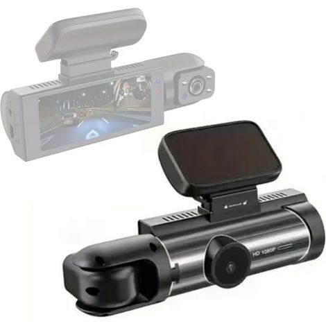 Cámara de salpicadero DVR 1080p con cámaras duales frontal e interior, pantalla IPS de 3,16 pulgadas, gran angular de 170°, visión nocturna nítida, bloqueo anticolisión y grabación en bucle. (1/5)