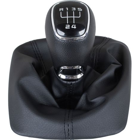 Pomo de cambio de marchas Skoda Octavia II 07-14 ABS NEGRO + fuelle con marco 5 VELOCIDADES (1/5)