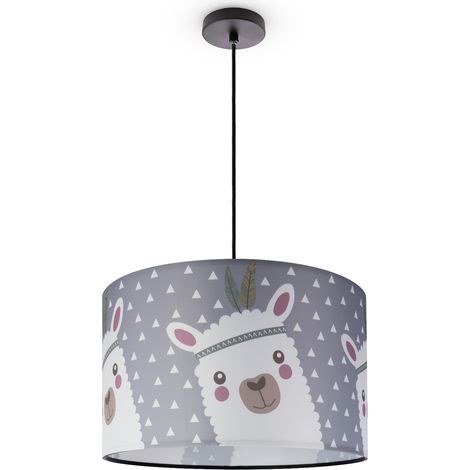 Paco Home Lámpara Techo De Suspensión Cuarto Infantil Bomberos Policía Carretera E27 Lámpara colgante - Negro, Diseño 8 (Ø45,5 cm)