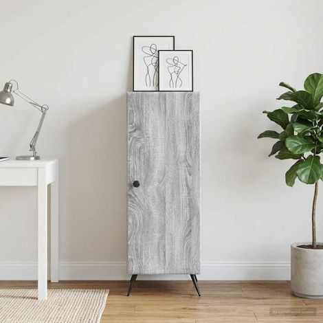Buffet gris Sonoma avec rangement et porte 33 x 34,5 x 90 cm en bois d’ingénierie - PANGIVO (1/5)