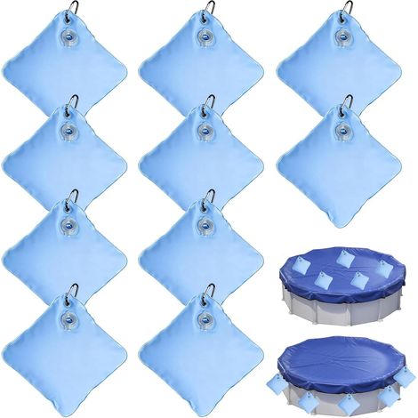 Sacs d'eau Lourds pour Couverture de Piscine,10 Pièces Poids pour Abris de Piscine Enterrés,Sac Lestage Eau Bache Piscine,Accessoires pour Couverture de Piscine (1/5)