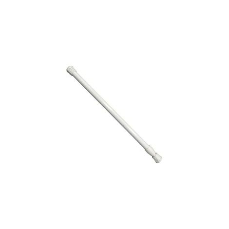 Tringle à rideau rétractable 55-90 cm – Installation sans vis ni perçage – Métal blanc – Compatible rideaux à anneaux (1/5)