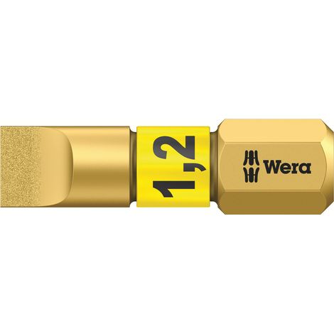 Conector para Tornillo - plana 1/4'', 25 mm de largo, diamanteado con zona de Bi-torsión, Ancho de hoja x Espesor de hoja : 6,5 x 1,2 mm (1/5)