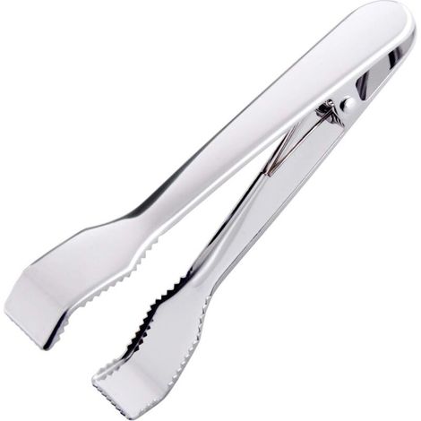 Pinzas para hielo de acero inoxidable con bordes dentados para cubitos de hielo, ideales para bares de té y café: una herramienta de agarre elegante y funcional – Crezuo