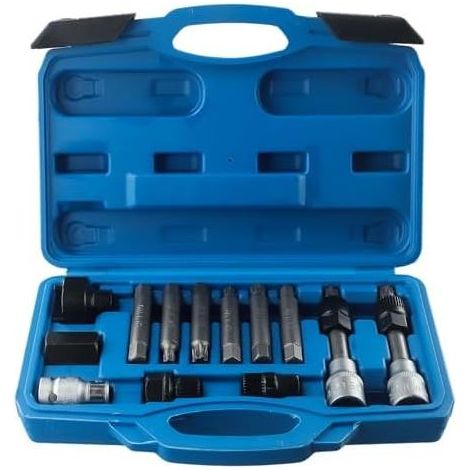 Werkzeugsatz zum Ausbau der Freilaufriemenscheibe des Generators, professionelles Kfz-Motorreparaturset mit M8/M10/T40/T50-Steckschlüsseln und Aufbewahrungskoffer - (1/5)