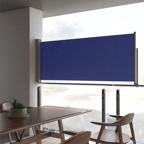 Brise-vue ou Auvent latéral Bleu 100 cm de haut et 3 mètres de long. Idéal terrasse, patio et balcon. Discrétion et Intimité (1/5)