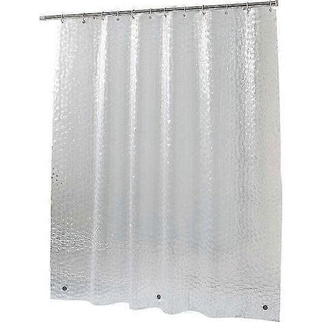 Rideau de douche ultra-mince en EVA en forme de goutte d'eau, 71 pouces, 78 pouces, 180 x 200 cm, en plastique transparent avec œillets métalliques et aimants, compatible avec les salles de douche et (1/5)