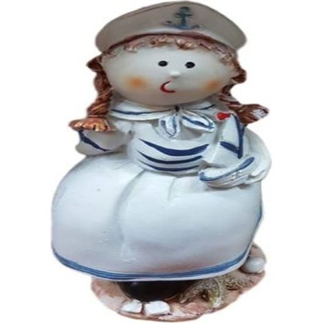 TrAdE Shop Traesio - Statua Statuina Marinaretta Umoristico Complemento Arredo Bomboniera Mare -