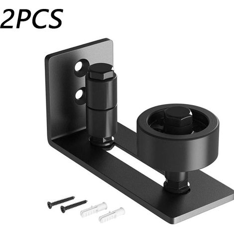 2PCS Schiebe-Scheunentor-Bodenführung für die untere verstellbare Rolle – bündiges Design unten, flache Scheunentor-Bodenführung (schwarz) (1/5)