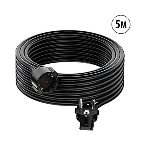CABLE DE EXTENSIÓN NEGRO 5M SCHUKO TME