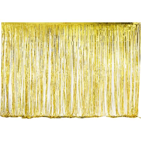 Rideau de porte à franges dorées pour salle de fête, anniversaire, scène, décor, mariage, accessoires, rideau de porte doré (1/4)