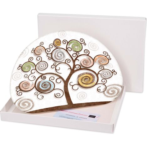 Lupia - Bomboniera con Scatola bianca Quadro in legno MEMORY Albero della Vita TREE WHITE 29x42 cm, idea regalo per Matrimonio Cresima Comunione Battesimo Anniversario Compleanno (1/4)