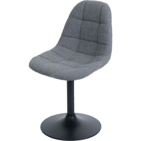 Chaise de salle à manger HWC-A60, chaise de cuisine chaise pivotante, acier MVG tissu/textile bouclé (450g/m²) gris fo (1/2)