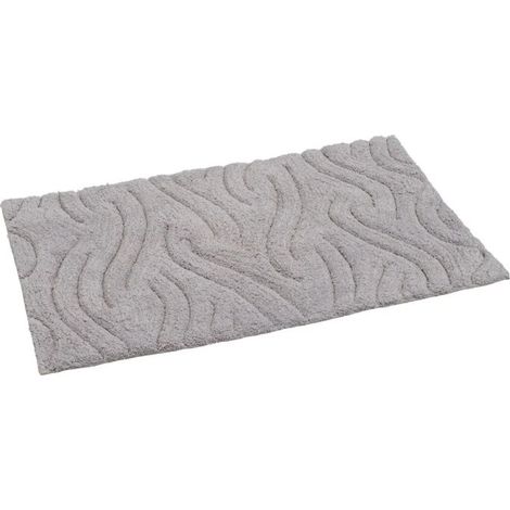 Tapis - JUANIO - 70 x 45 cm - Coton 1500 g/m² - Gris - Absorption rapide (1/4)
