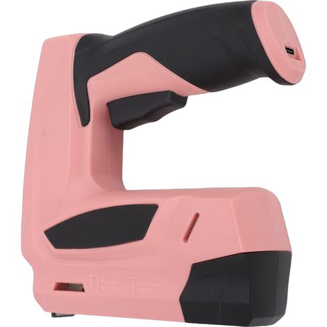 Agrafeuse Électrique Sans Fil pour Clous en U et T, Pistolet à Clous pour Travaux du Bois, Réparation de Meubles et Projets Artisanaux, Rose (1/5)