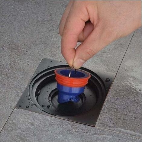 Siphon de sol de douche, anti reflux, anti odeur, siphon de cuisine, siphon de salle de bain, silicone, anti odeur, vanne de vidange rapide, 5,3 x 5,3 cm (1/5)