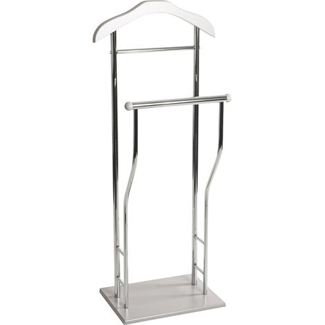 Valet de nuit en métal chromé avec cintre integré - Longueur 40 x Profondeur 30 x Hauteur 110 cm (1/5)