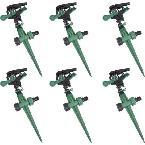 6PCS 360 ° Rotatif Arroseur Pulvérisateur à Eau Ajustable Durable,Gicleurs à Percussion pour Jardin Pelouses Outil Irrigation Arrosage Système Refroidissement par Brouillard Jardinage (1/4)