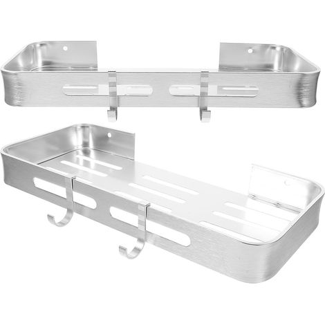 Étagère de douche suspendue en alliage d'aluminium, sans perçage, murale d'angle double couche (1/5)