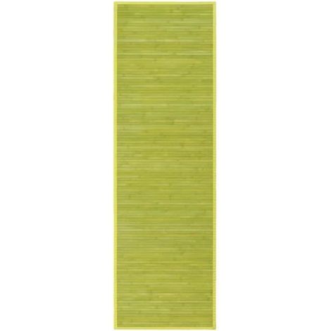 Tapis de sol antidérapant - JUANIO - 200x60 cm - Bambou 2.2 mm - Rayures vert - Antidérapant (1/3)