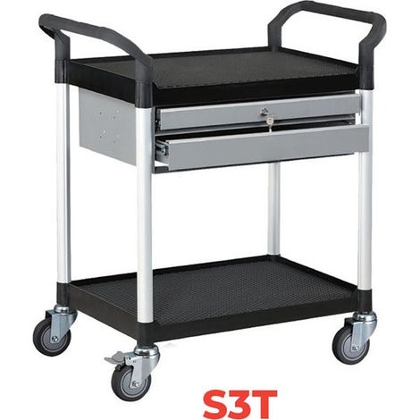 [JAMAIS UTILISÉ] Stockman - Servante 250 kg 3 plat. 680x450 + 2 tiroirs - S3T