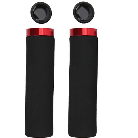 Stoßdämpfender, komfortabler und rutschfester Schaumstoff-Fahrradlenker für Mountainbikes (schwarzer Lenker und rote Sicherungsringe) (1/5)