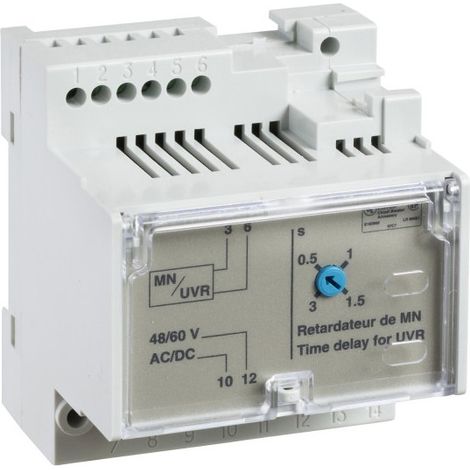 Schneider 33682 Adjustable Mn Delay Unit, 200/250 VAC/VDC