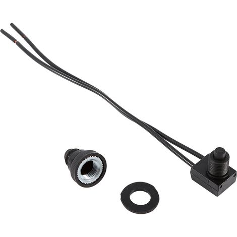 5 interrupteurs à bouton poussoir 12V étanches avec fils 10cm pour auto moto - Lot de 5 (1/5)